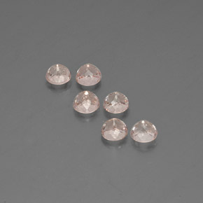 Morganite Gemstone in 5 mm (calibrated) Size for Sale, Morganite Stone in Salmon Pink Color
