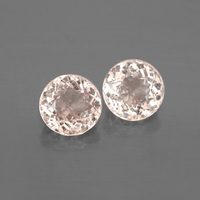 1.35 ct Pink Morganite Gemstone, Morganite Gem in Round Facet Shape for Sale.