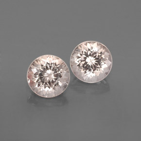 1.26 ct Pink Morganite Gemstone, Morganite Gem in Round Facet Shape for Sale.