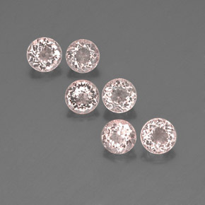 3.25 ct Pink Morganite Gemstone, Morganite Gem in Round Facet Shape for Sale.