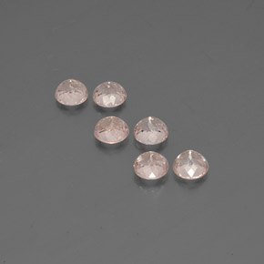 Morganite Gemstone in 5 mm (calibrated) Size for Sale, Morganite Stone in Salmon Pink Color