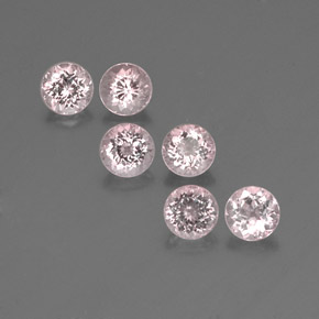 2.96 ct Pink Morganite Gemstone, Morganite Gem in Round Facet Shape for Sale.