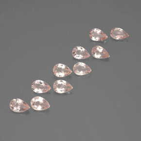 3.37 ct Pink Morganite Stone, Natural Morganite in Pear Facet Shape for Sale