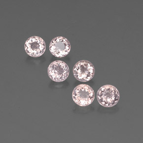 2.98 ct Pink Morganite Gemstone, Morganite Gem in Round Facet Shape for Sale.