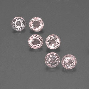 2.25 ct Pink Morganite Gemstone, Morganite Gem in Round Facet Shape for Sale.