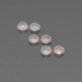 Morganite Gemstone in 4.5 mm Size for Sale, Morganite Stone in Salmon Pink Color