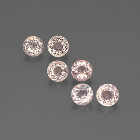 3.26 ct Pink Morganite Gemstone, Morganite Gem in Round Facet Shape for Sale.