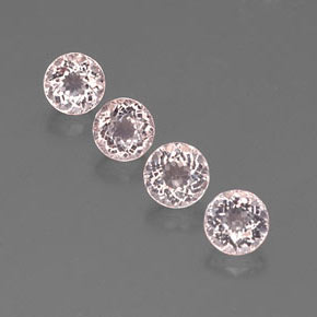 3.01 ct Pink Morganite Gemstone, Morganite Gem in Round Facet Shape for Sale.