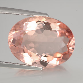 8.03 ct Pink Morganite Stone, Natural Morganite in Oval Facet Shape for Sale