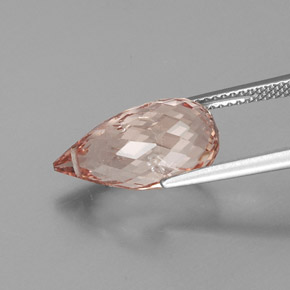 Morganite Gemstone in 15.8 x 8.2 mm Size for Sale, Morganite Stone in Salmon Pink Color