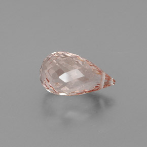 5.55 ct Pink Morganite Stone, Natural Morganite in Briolette with Hole Shape for Sale