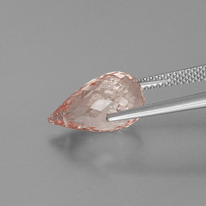 Morganite Gemstone in 14.1 x 8.1 mm Size for Sale, Morganite Stone in Salmon Pink Color