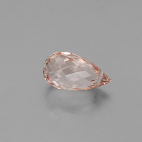4.15 ct Pink Morganite Stone, Natural Morganite in Briolette with Hole Shape for Sale