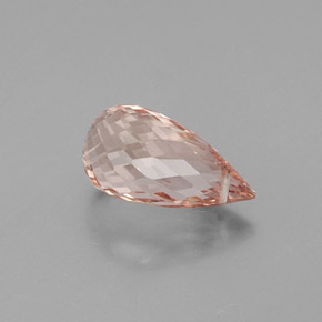 5.88 ct Pink Morganite Stone, Natural Morganite in Briolette with Hole Shape for Sale