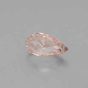 4.16 ct Pink Morganite Stone, Natural Morganite in Briolette with Hole Shape for Sale