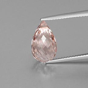 4.88 ct Pink Morganite Gemstone, Morganite Gem in Briolette with Hole Shape for Sale.