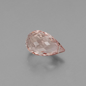 4.88 ct Pink Morganite Stone, Natural Morganite in Briolette with Hole Shape for Sale