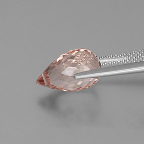 Morganite Gemstone in 12.8 x 7.7 mm Size for Sale, Morganite Stone in Salmon Pink Color