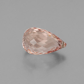 6.71 ct Pink Morganite Stone, Natural Morganite in Briolette with Hole Shape for Sale