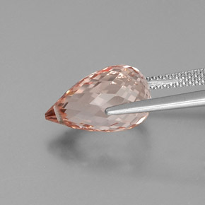 Morganite Gemstone in 14.3 x 8.6 mm Size for Sale, Morganite Stone in Salmon Pink Color