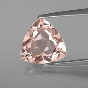 2.94 ct Pink Morganite Gemstone, Morganite Gem in Trillion Facet Shape for Sale.