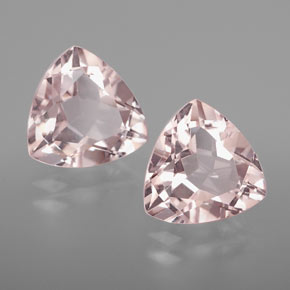 4.32 ct Pink Morganite Stone, Natural Morganite in Trillion Facet Shape for Sale