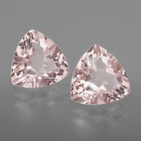 4.37 ct Pink Morganite Stone, Natural Morganite in Trillion Facet Shape for Sale