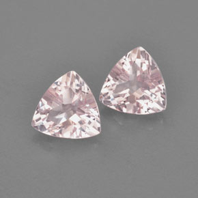 2.14 ct Pink Morganite Stone, Natural Morganite in Trillion Facet Shape for Sale