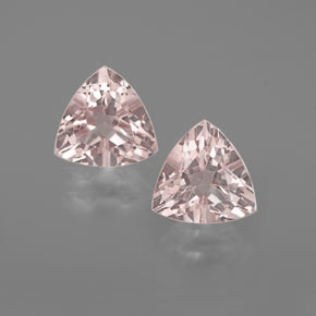 2.07 ct Pink Morganite Gemstone, Morganite Gem in Trillion Facet Shape for Sale.