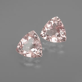 2.07 ct Pink Morganite Stone, Natural Morganite in Trillion Facet Shape for Sale