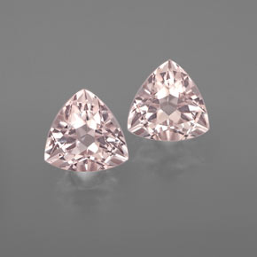 2.21 ct Pink Morganite Gemstone, Morganite Gem in Trillion Facet Shape for Sale.