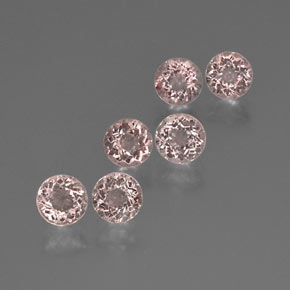 4.21 ct Pink Morganite Gemstone, Morganite Gem in Round Facet Shape for Sale.