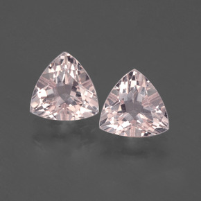2.08 ct Pink Morganite Gemstone, Morganite Gem in Trillion Facet Shape for Sale.