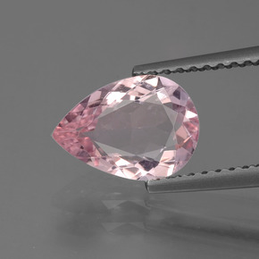 1.18 ct Pink Morganite Gemstone, Morganite Gem in Pear Facet Shape for Sale.