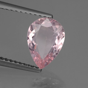 1.18 ct Pink Morganite Stone, Natural Morganite in Pear Facet Shape for Sale