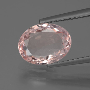 1.58 ct Pink Morganite Gemstone, Morganite Gem in Oval Facet Shape for Sale.