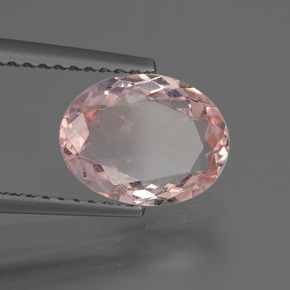 1.58 ct Pink Morganite Stone, Natural Morganite in Oval Facet Shape for Sale