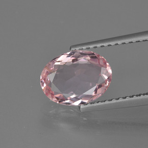 1.19 ct Pink Morganite Gemstone, Morganite Gem in Oval Facet Shape for Sale.