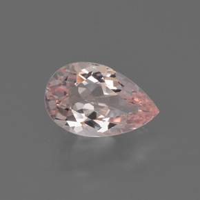 0.68 ct Pink Morganite Gemstone, Morganite Gem in Pear Facet Shape for Sale.