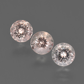1.28 ct Pink Morganite Gemstone, Morganite Gem in Round Facet Shape for Sale.