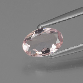 0.44 ct Pink Morganite Gemstone, Morganite Gem in Oval Facet Shape for Sale.