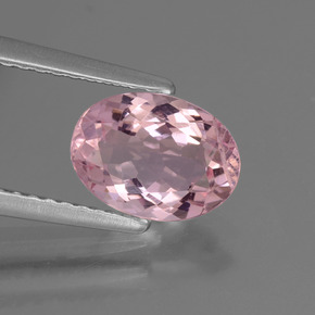 1.26 ct Pink Morganite Gemstone, Morganite Gem in Oval Facet Shape for Sale.