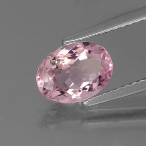 1.26 ct Pink Morganite Stone, Natural Morganite in Oval Facet Shape for Sale