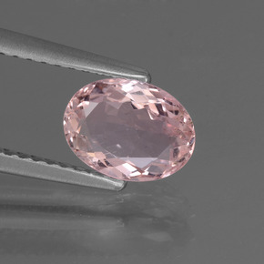 1.03 ct Pink Morganite Gemstone, Morganite Gem in Oval Facet Shape for Sale.