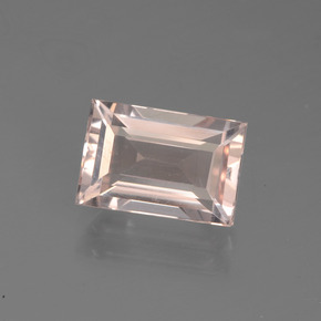 1.82 ct Pink Morganite Gemstone, Morganite Gem in Baguette Facet Shape for Sale.