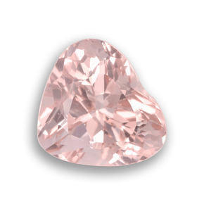 2.61 ct Pink Morganite Gemstone, Morganite Gem in Heart Facet Shape for Sale.