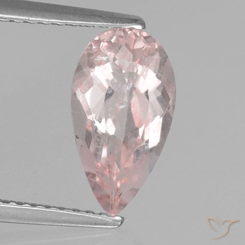 11,5 x 6,4mm rosa Morganit im Birnen Schliff aus Afghanistan, Gewicht 1,69 ct, Garantiert echter Edelstein in VS-SI Reinheit, 1 Stück Morganit - die Farbe ist Flamingorosa, Mohs-Härte von 7,5 - 8 Geeignet für den täglichen Gebrauch im Schmuck, Photo A