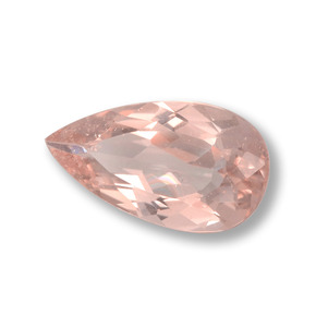 1.44 ct Pink Morganite Stone, Natural Morganite in Pear Facet Shape for Sale