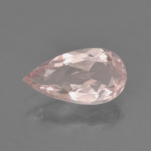 Flamingo Pink Morganite Gem - 1.4ct Pear Facet (ID: 457539)