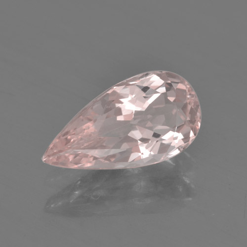 1.39 ct Pink Morganite Gemstone, Morganite Gem in Pear Facet Shape for Sale.